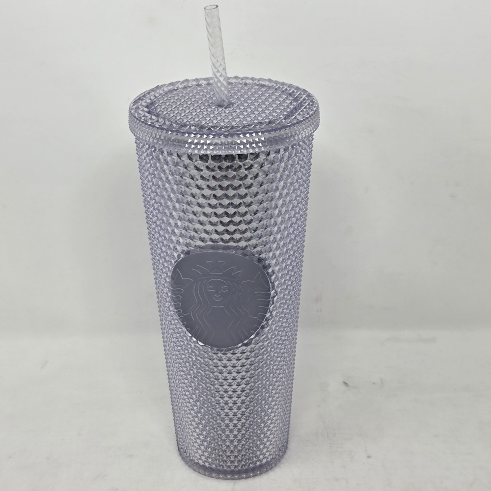 NEW Starbucks 2019 Holiday Platinum Silver Studded 24oz Venti Cold Cup Tumbler
